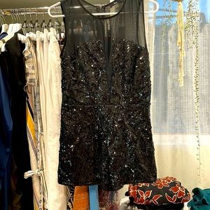✨Black Sequin short romper✨